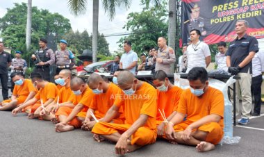 Awal Tahun, Belasan Pelaku Kejahatan di Kediri Diamankan Polisi