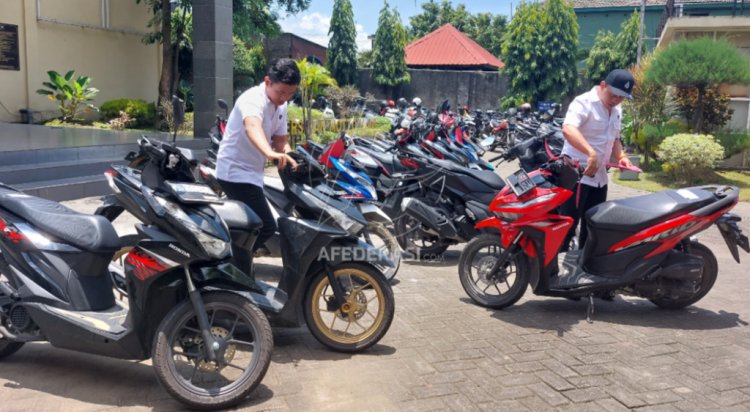 Polisi Panen Belasan Motor Hasil Curian, Pemilik Dapat Langsung Ambil Secara Gratis